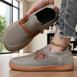 Breathable Zero Drop Barefoot Walking Loafers with Wide Toe Box - 38 (Khaki)
