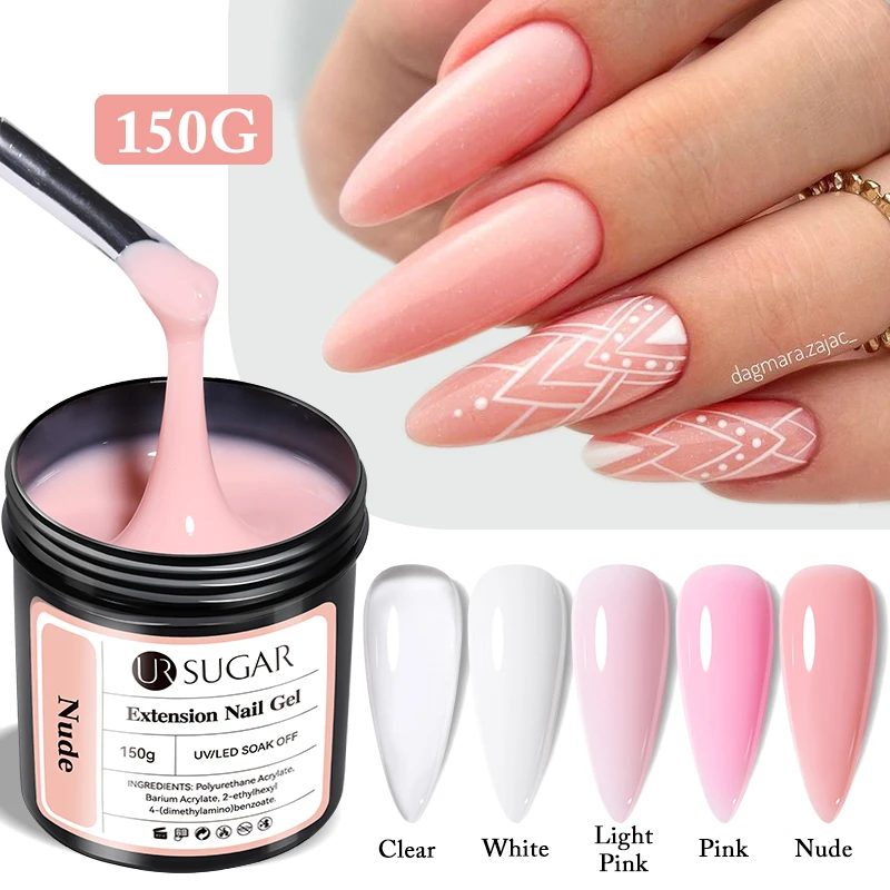 UR SUGAR 150g Quick Extension Gel  Pink Jelly Milky White Camouflage Finger French Hard Gel UV LED Gel Nail Art Design Manicure 2