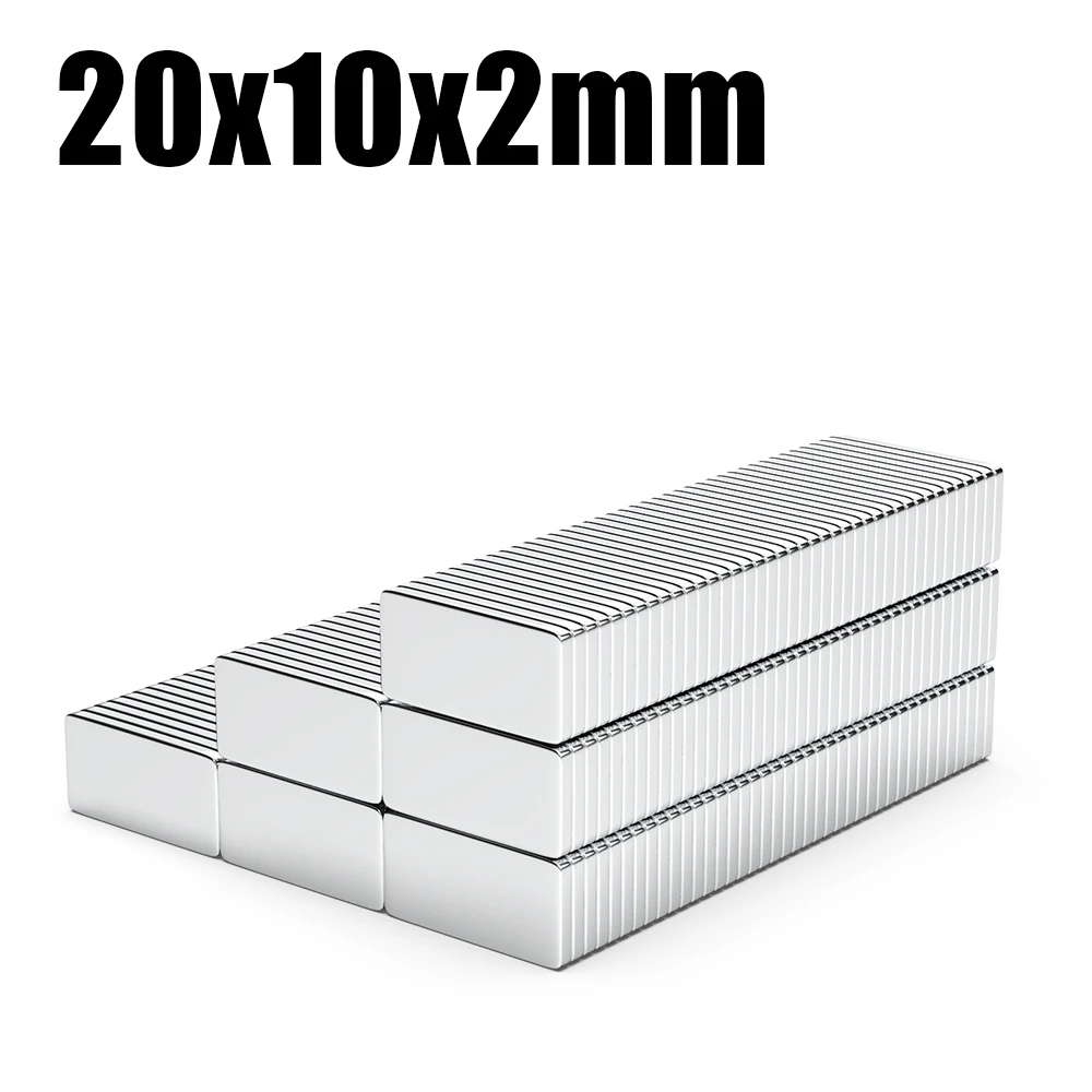 

5/10/20/50/100 Pcs 20x10x2 N35 Neodymium Magnet 20mm X 10mm X 2mm NdFeB Block Super Powerful Strong Permanent Magnetic imanes