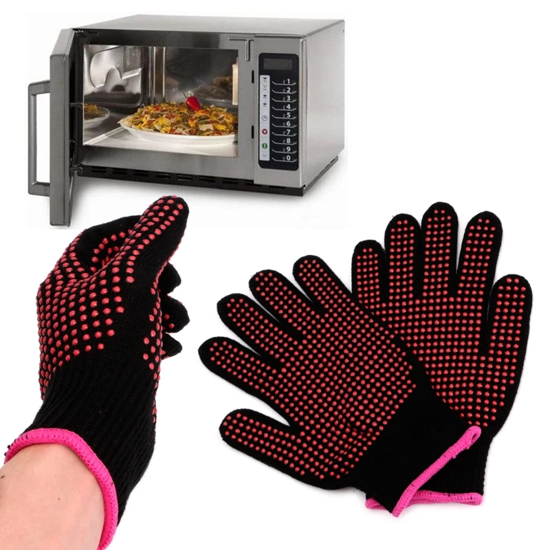 Guante Anti Quemaduras Cocina Guante Para Horno Anti Calor Para Barbacoa Interior Exterior Algodon Punto Grueso Horno Freidora Aire Alta Temperatura 78657385