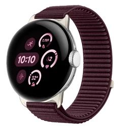 Breathable Braided Nylon Sport Watch Band  - 41/45mm - Google Watch 2 1 (Plum color)
