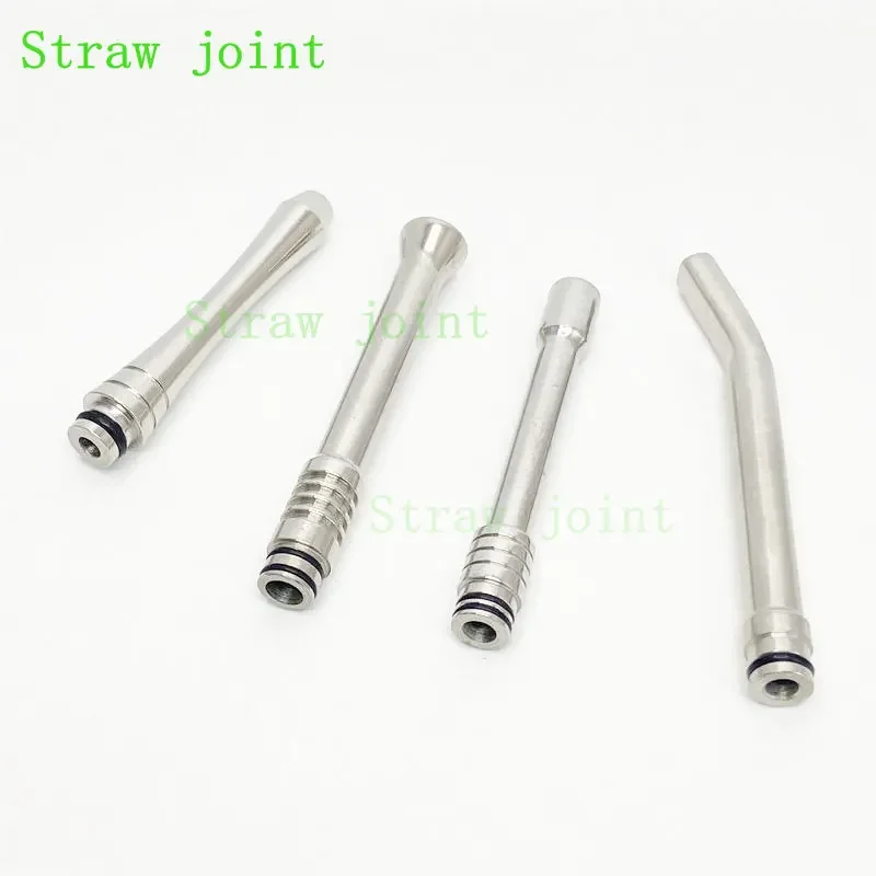 1pc 510 Random Styles Stainless Steel 65mm/70mm/76mm/86mm Long Curved Long Straight Dripper Straw Joint