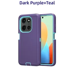 Rugged 3 - Layer Shockproof Defender Case for Motorola Moto G Stylus 5G (2023) (Dark Purple Teal)