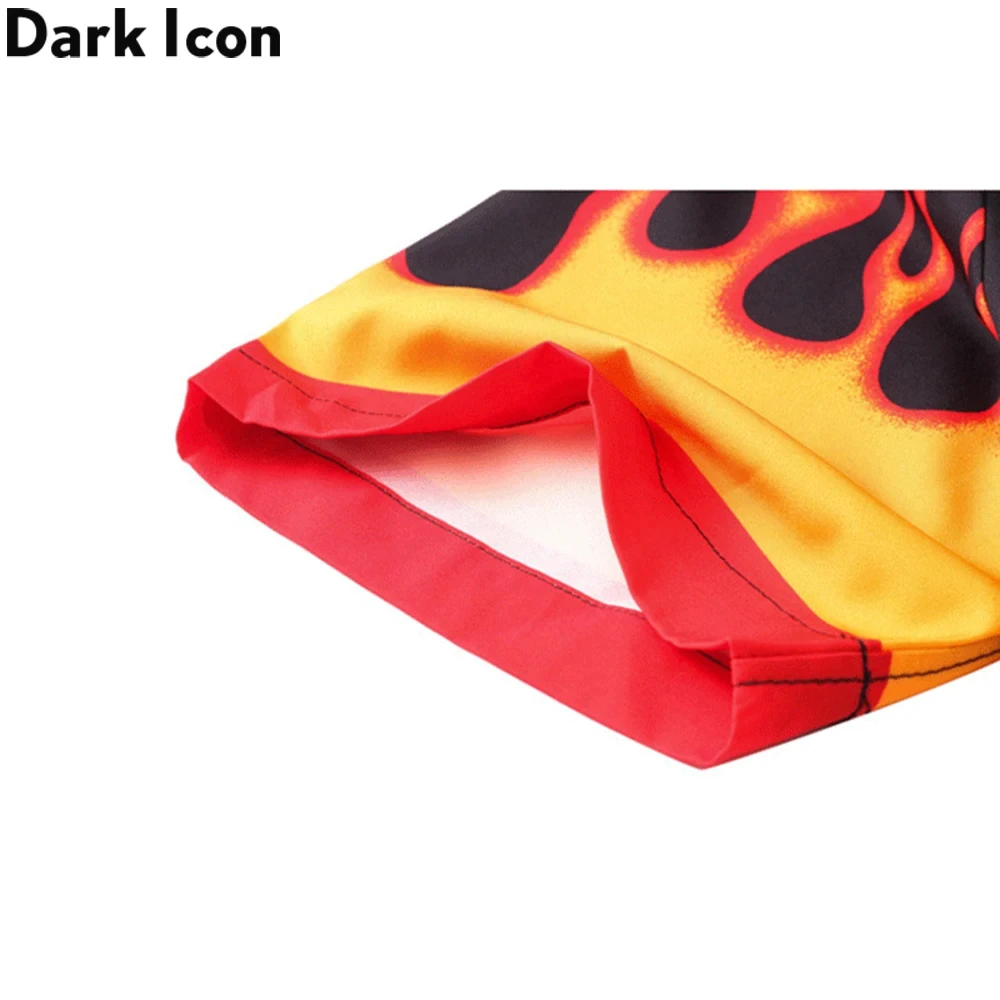 Dark Icon Flame Printed Men's Shirts Button Down Vintage Summer Street Shirts for Man Holiday Beach Shirts Hip Hop Man Clothing 4