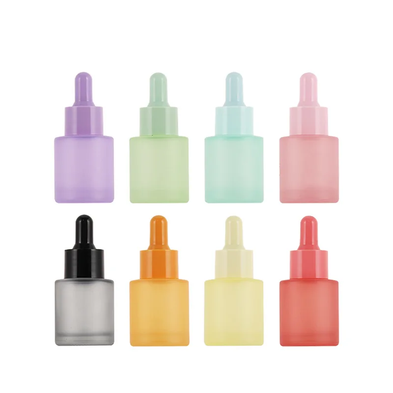 20ml Colorful  Refillable Perfume  Trave  Dropper Glass Bottle Macaron Essence Ampoule Serum Packaging Container Burette Tube