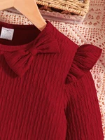 Robe décontractée pour filles, couleur unie, col rond, manches longues, longueur genou, pièce unique, automne 5