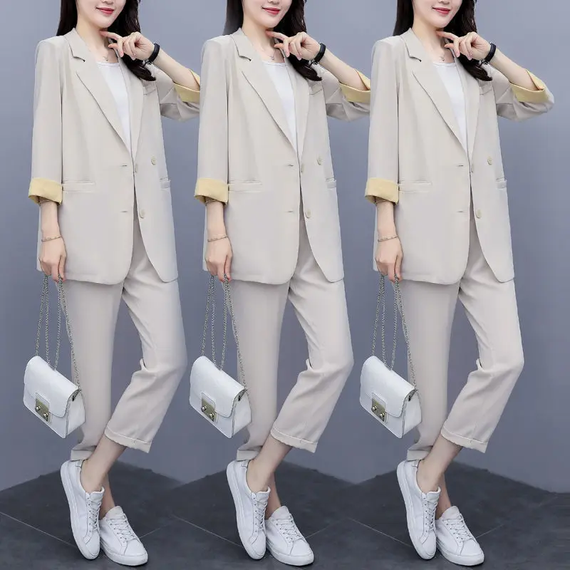 Office lady business suits female 2 piece blazer set women formal pant suits  Clothes autumn 2022