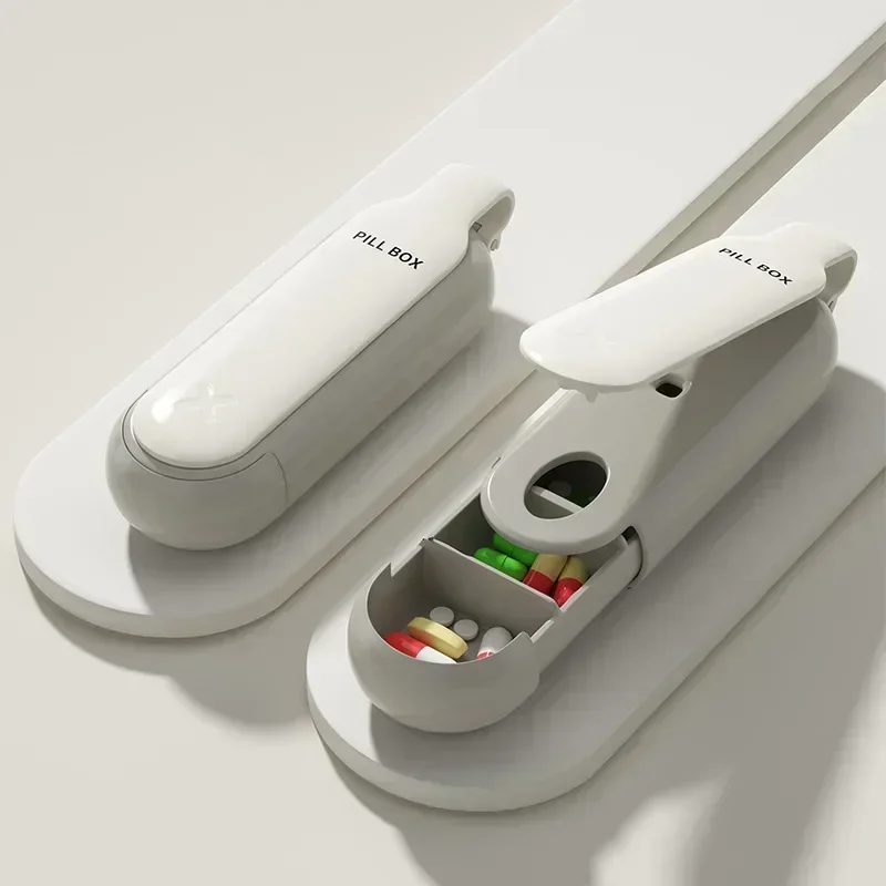 Compact and Colorful Travel Pill Organizer with Built-in Splitter
