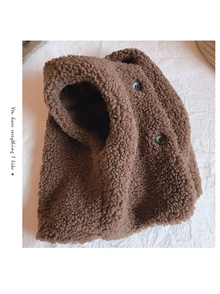 한국어 스타일 가을 겨울  ??소녀 조끼 베이지 브라운 민소매 모피 코트 싱글 브레스트 조끼 아동 Outwears