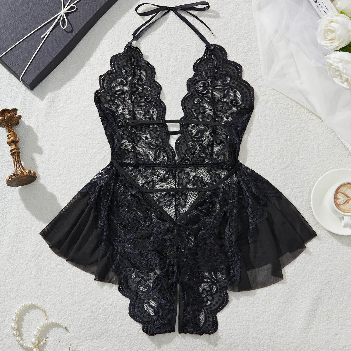 Plus Size Thin Sexy Erotic Bras Bodysuit Sexy Lingerie Woman Lace Transparent Underwear Brief Sets Bra Kit Push Up Breves Sets