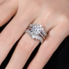 AnuJewel 3CT D Color Moissanite Wedding Bands 18k Gold Plated 925 Sterling Silver Bridal Ring Set For Girls Jewelry Wholesale 6