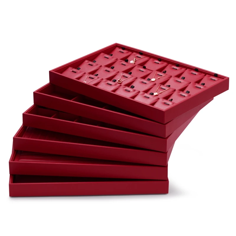 Oirlv-Présentoir à Bijoux en Cuir Rouge, pour Bagu - Presentoir boucle d oreille chez makeyouwant.fr