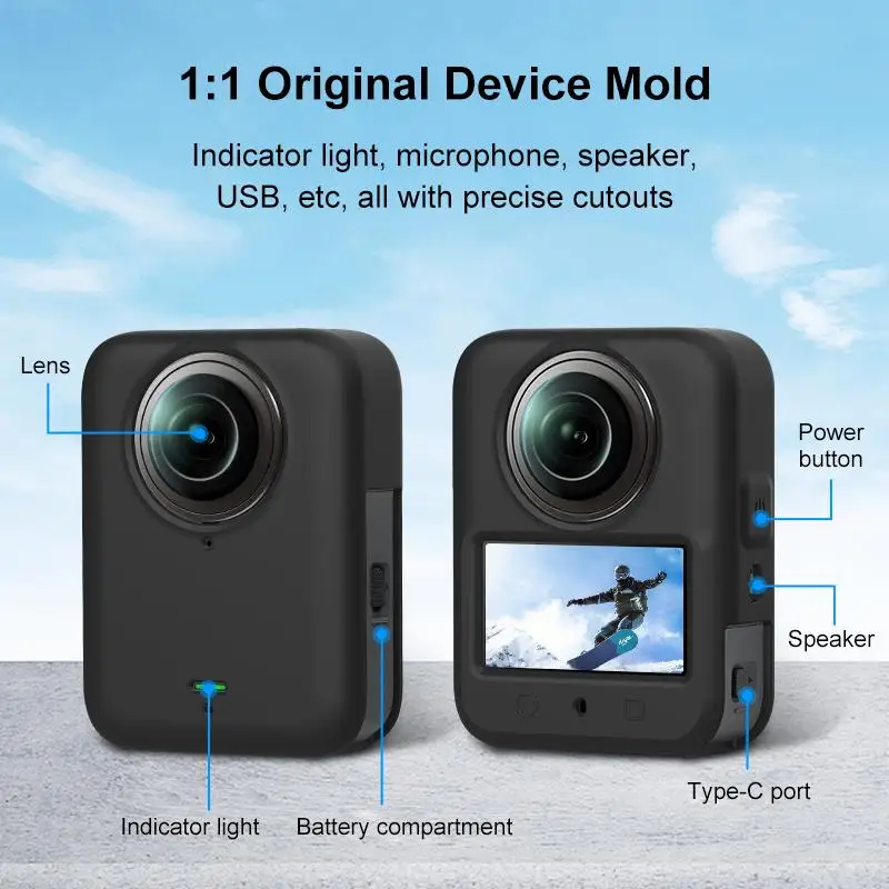 PULUZ for DJI Osmo 360 Silicone Body Protective Cover with Lens Cover