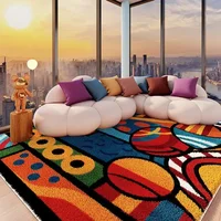 Carpet for Living Room Colorful Large Area Cartoon Bedroom Bedside Plush Rugs Cute IG Sofa Coffee Table Floor Mats Ковер Tapete 1