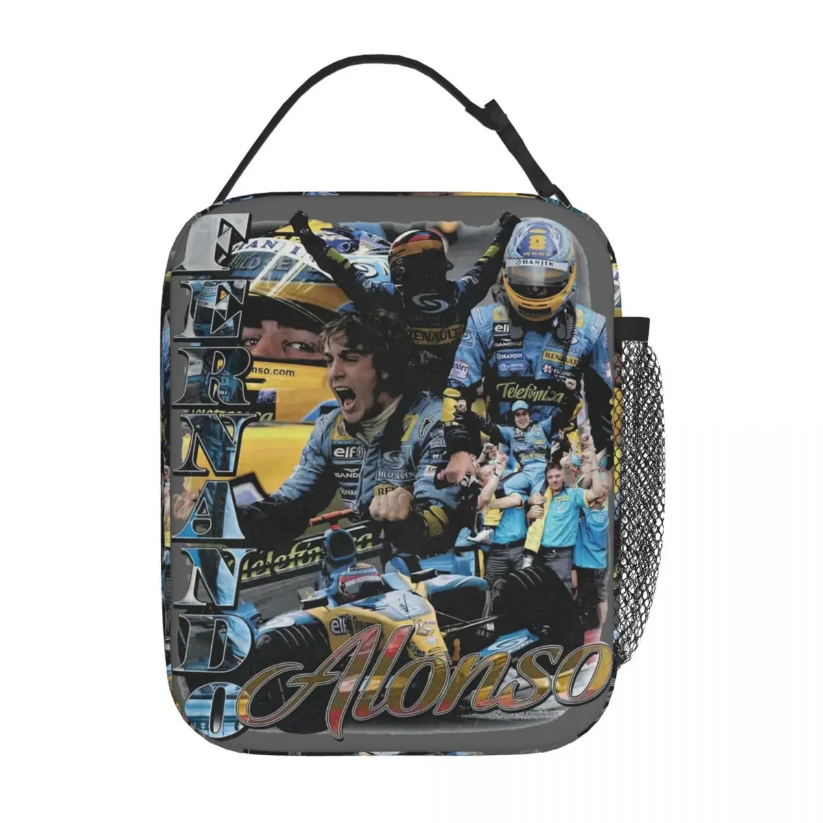 

Fernando Alonso Racing Driver Thermal Insulated Lunch Bag for Work Bootleg Reusable Food Bag Men Women Thermal Cooler Lunch Box