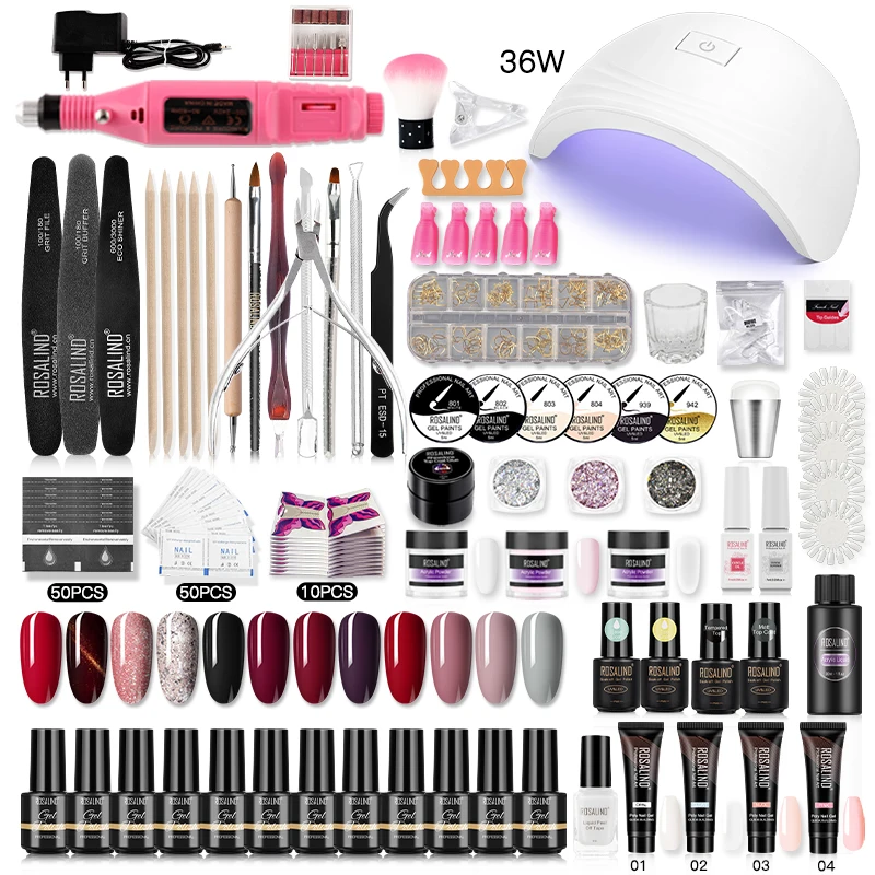 ROSALIND Gel Nail Polish Set For Professional Manicure Design With Nail Tool Kit Semi Permanent Gel Varnish Kit Gel Polish Set 2