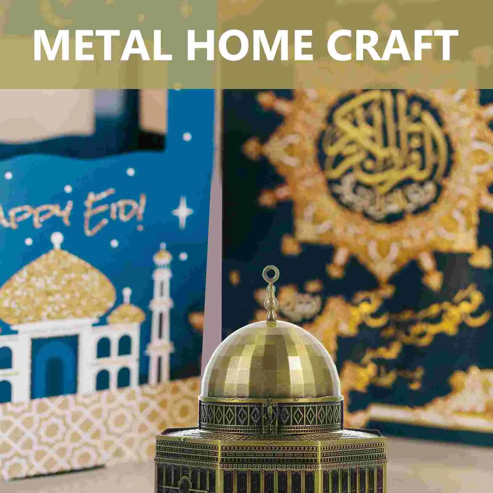 Islam Model Religious Dome Landmark Building Model Metal Dome of the Rock Model Landmark Building Sculpture Craft - Image 5