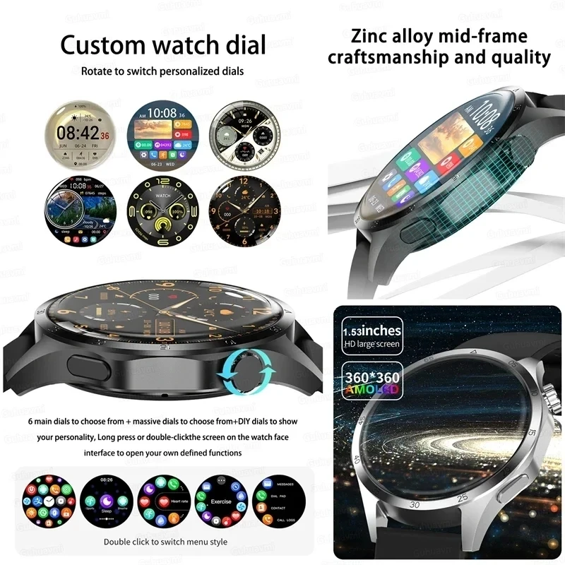 ȭ GT4  AMOLED ũ  ȭ  GPS Ʈ ġ, NFC IP68  ɹڼ  Ʈġ, 2024 ǰ