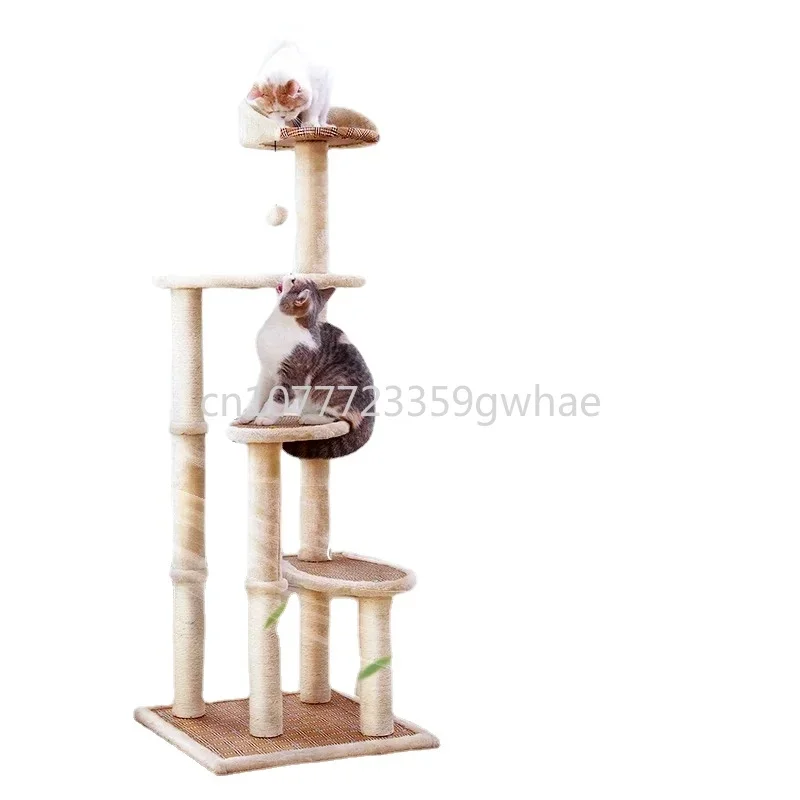 

Summer Cat Tree Integrated Cat Climbing Frame Jumping Platform Large Frame with Nest Cat Climbing Column Grab Board Villa