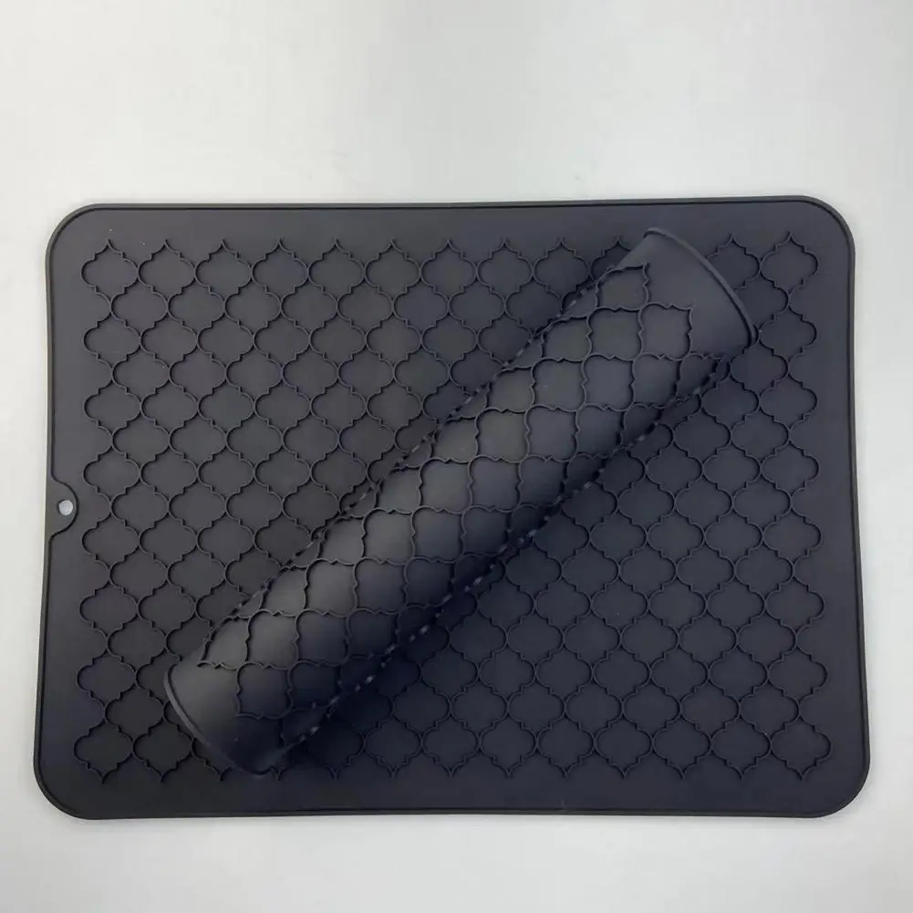 

Прямоугольный Коврик для сушки, силиконовый коврик для сушки для кухонной столешницы, противоскользящий Быстросохнущий материал для тарелок и Мисок