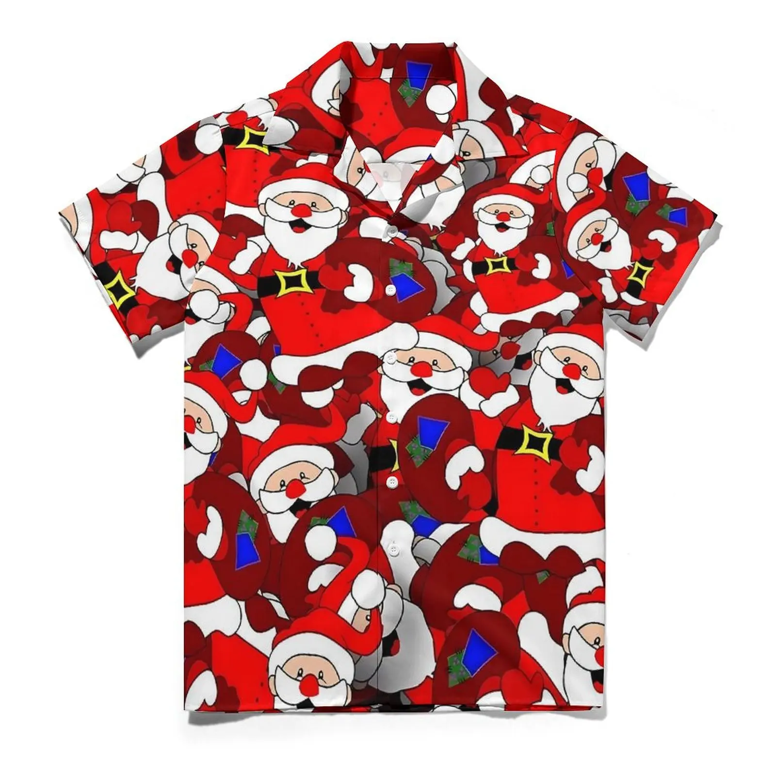 

Christmas Hawaiian Shirt For Men Beach Santa Claus Casual Shirts Short Sleeve Harajuku Custom Vintage Oversize Blouses