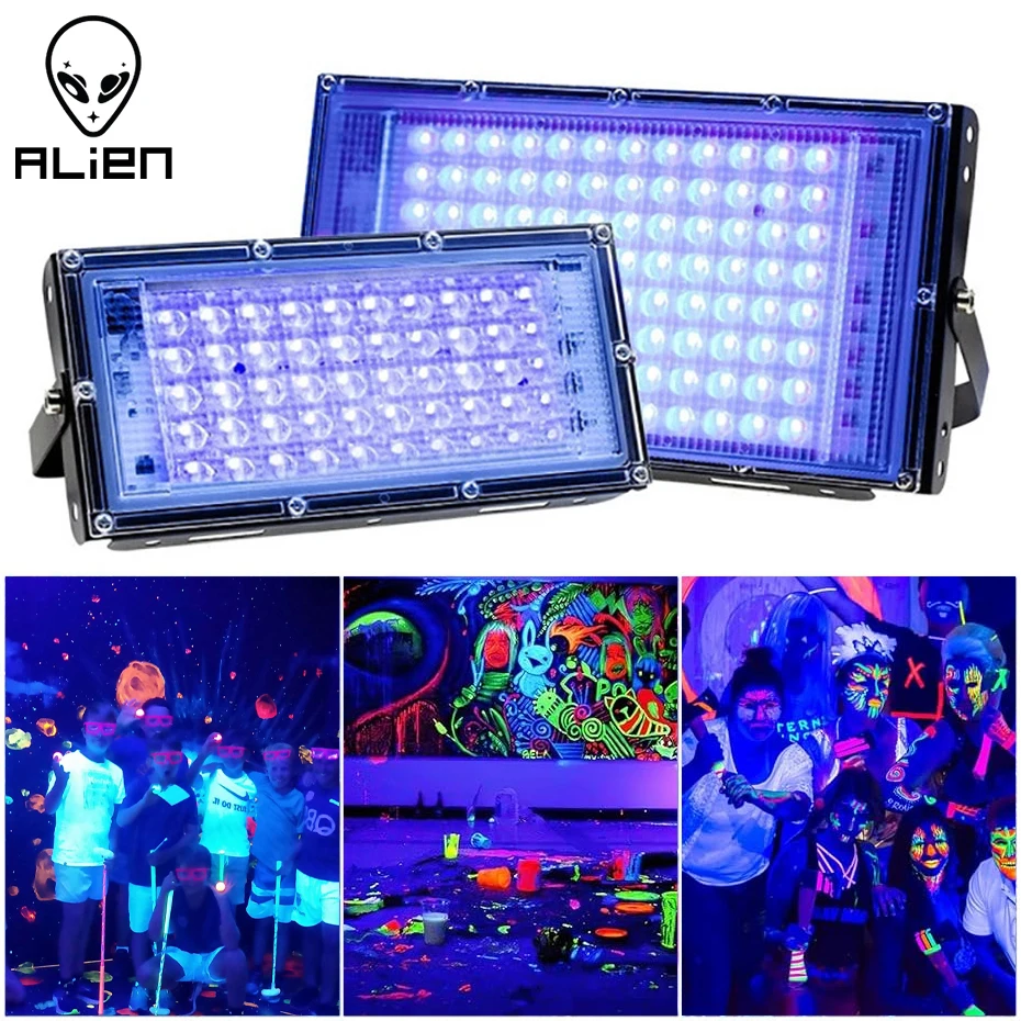 ALIEN 50W 100W LED UV Black Lights Stage Blacklight Ultraviolet Flood Effect Light na Halloween Xmas Dance DJ Disco Party Bar - AliExpress 39