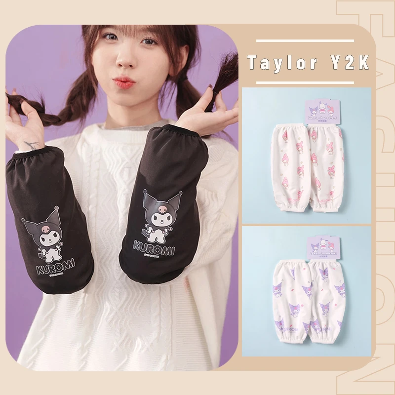 

Sanrio Cinnamoroll Oversleeve Anime Figure Kuromi My Melody Pachacco Waterproof Cuff Cartoon Sleeveless Apron Kitchen Supplies