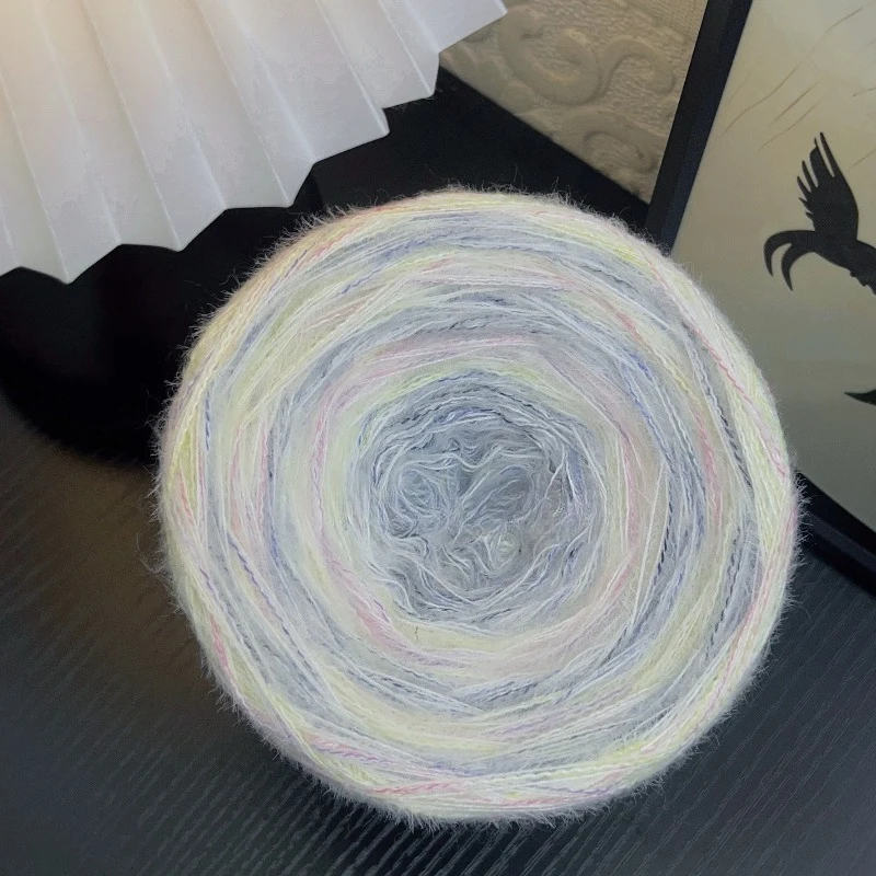 500g Farbverlauf-Kuchengarn, weich für Schal, Decke, DIY Handstrickwolle, warmes Häkelgarn, Bastelbedarf – Detail 7