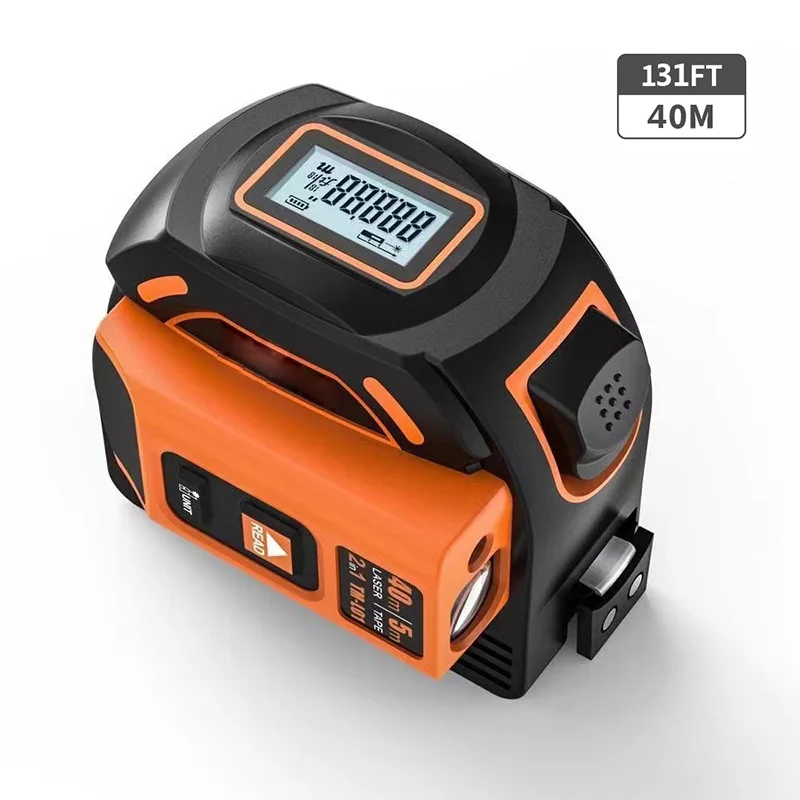 

40m Laser Tape Measure High-precision Infrared Laser Intelligent Digital Display Woodworking Steel Tape Measure Electronic Ruler