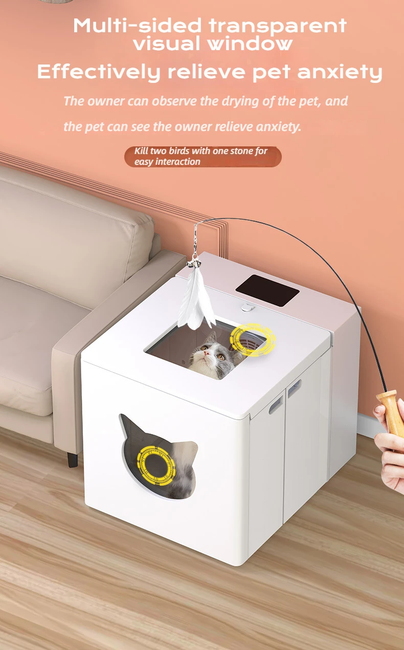 Factory Mute Intelligent Automatic Hair Dryer for Pets Large Capacity Cat Litter Box & Dog Supplies Dryer