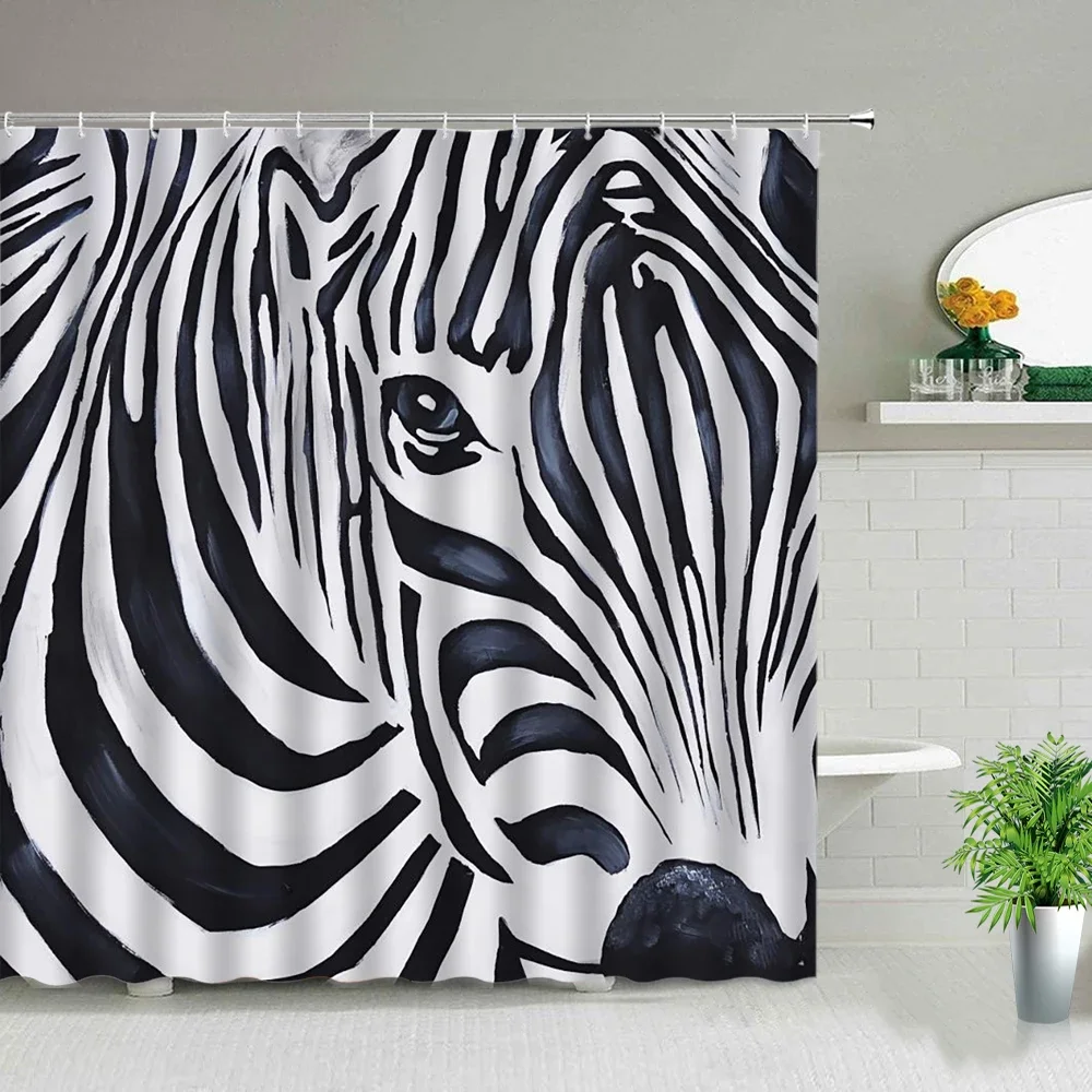 Funny Elephant Shower Curtain Bathroom Set with Hooks Animal Polyester Bath Curtains Cute kid child Room Decor Hanging Cloth 4