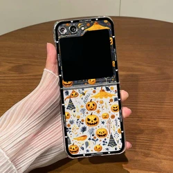 Halloween Pumpkin Ghost Shockproof Phone Case Cover - Galaxy ZFlip 4 (-1)