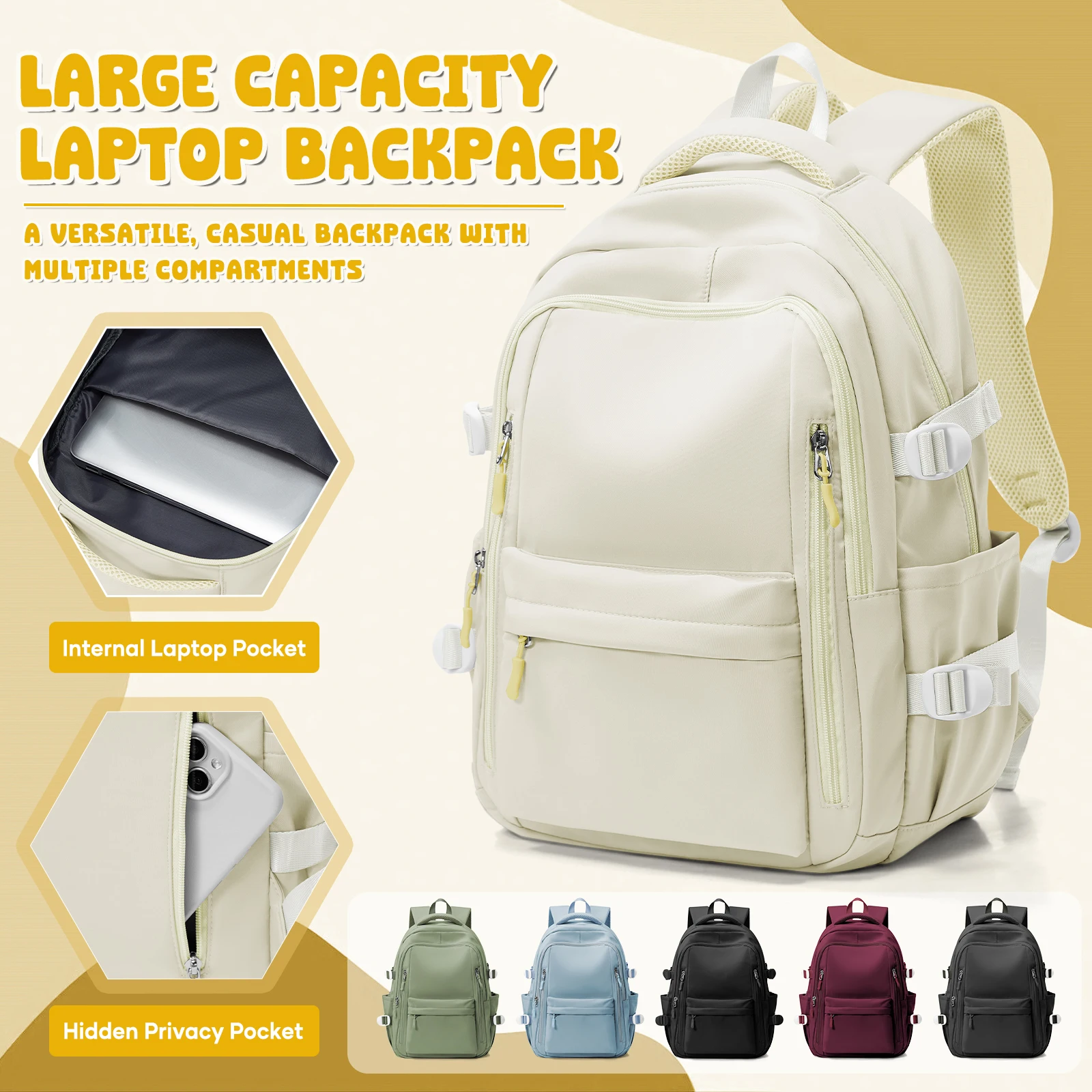 School Backpack for Girl Boy High Capacity Waterproof Teens College Daypack Knapsack Men Women Travel Backpack Laptop Kawaii Bag