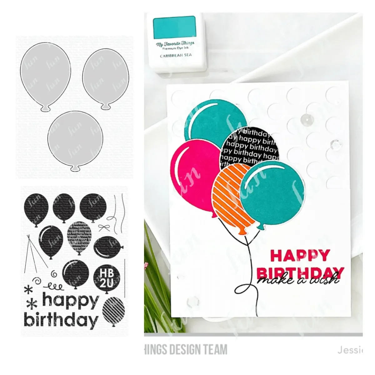 

Balloon Party Metal Cutting Dies Clear Stamps and Layering Stencils Making Scrapbooking Diary Embossing Greeting Card Decor