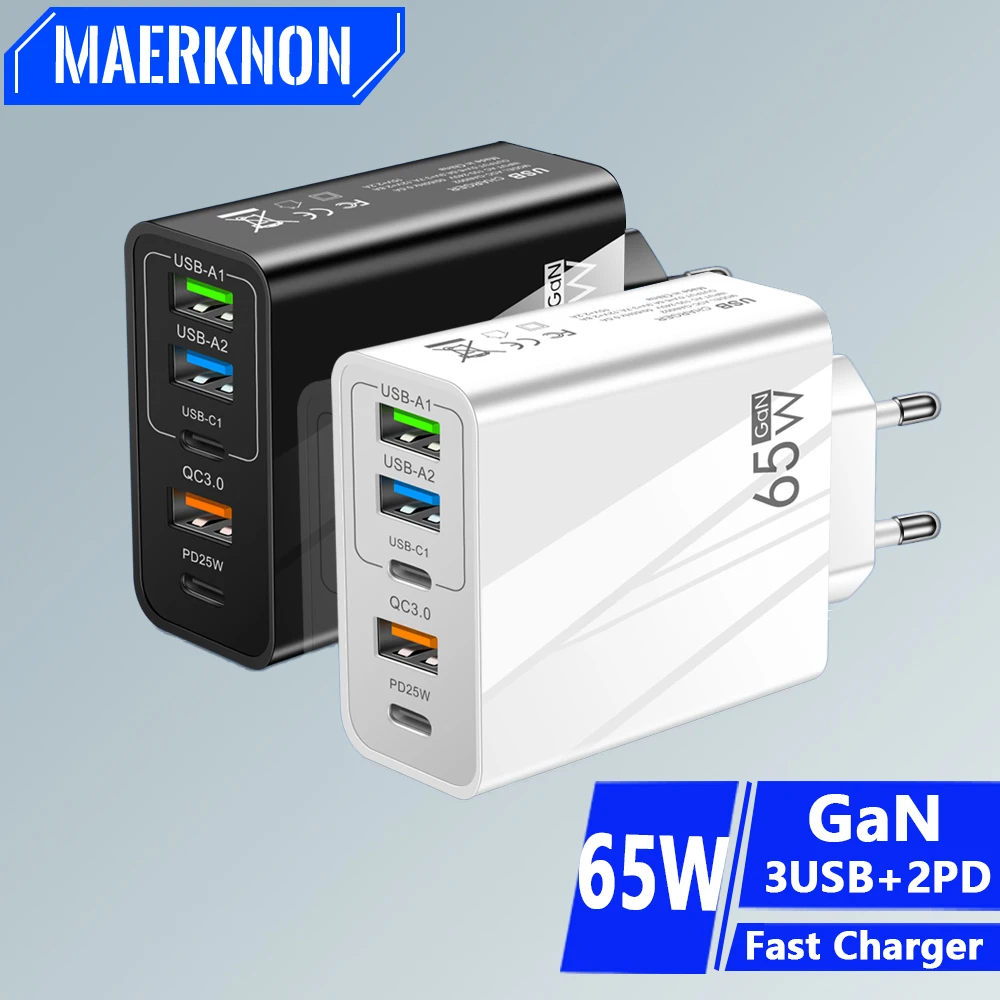 65W Fast Charging USB C Charger Type C Quick Charge QC3.0 Mobile Phone PD Adapter For iPhone Xiaomi Samsung Realme POCO Tablet