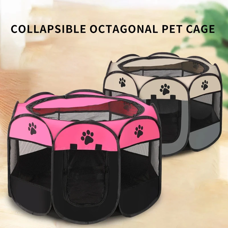 Octagonal pet enclosure pet tent oxford bunai scratch foldable dog cage dog cat maternity room Kennels, cat kennels dog kennel mat dog house