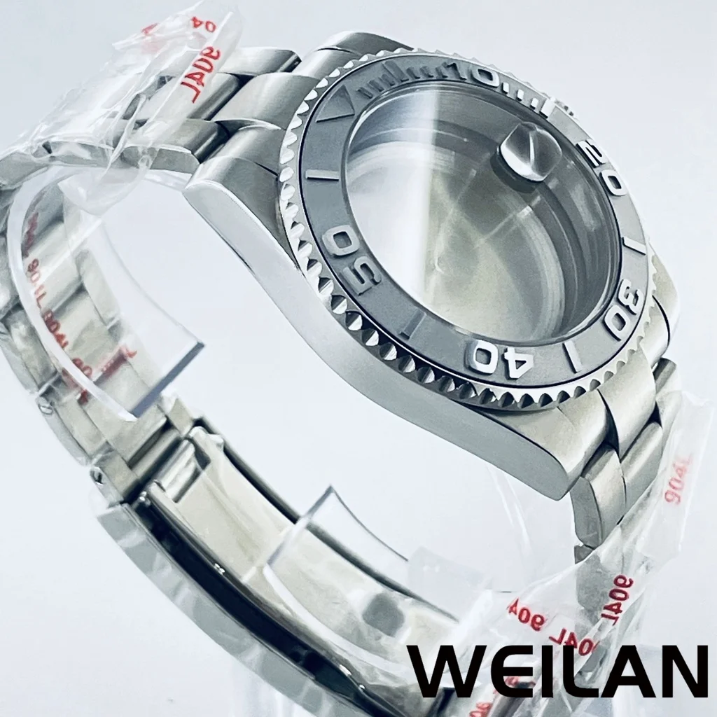 Silver Watch Case with Ceramic Bezel and Sapphire Crystal