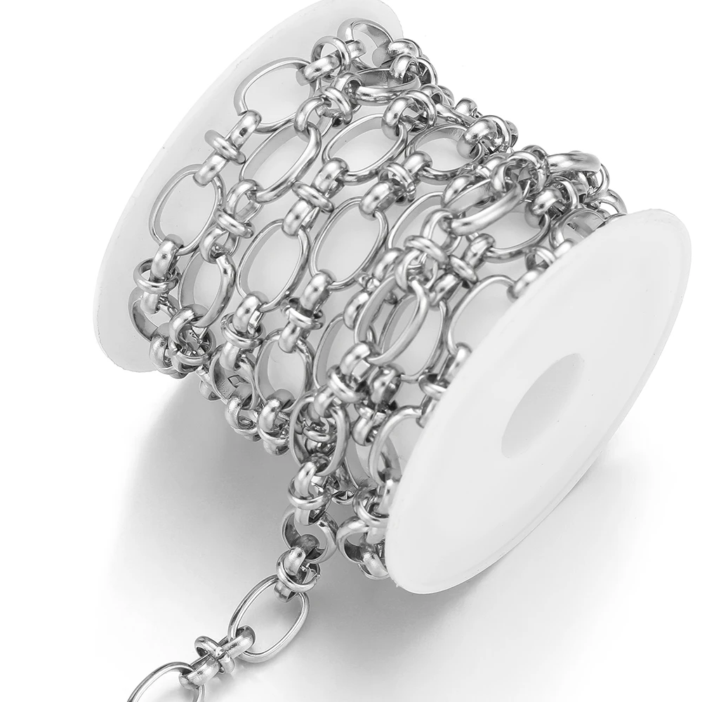 

1meter Stainless Steel Oval Handmade Chains for Diy Jewelry Findings Necklaces Bracelets Making Accessories Supplies Wholesale