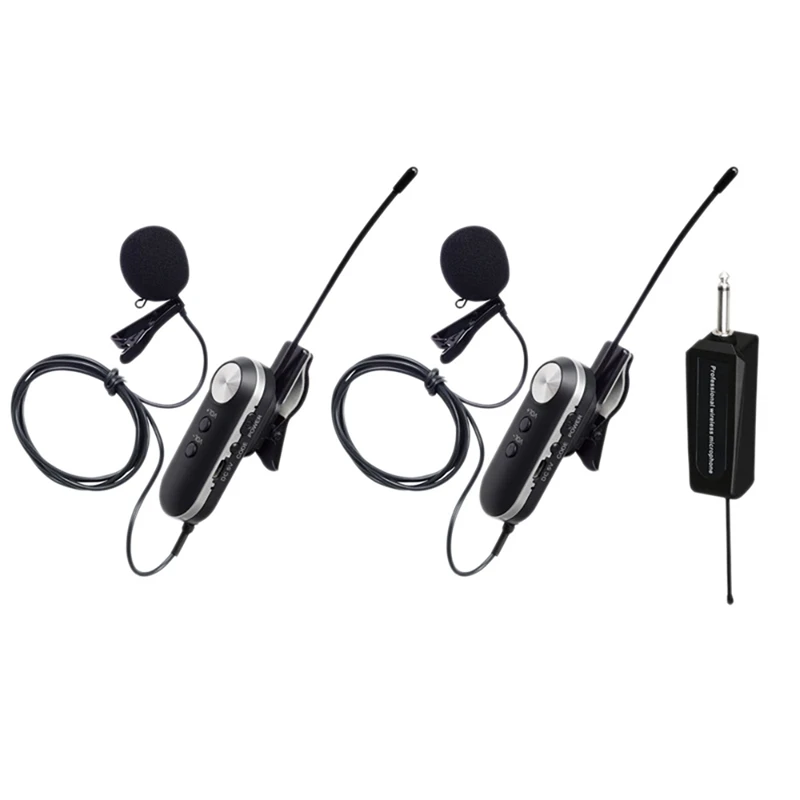 

Беспроводной петличный микрофон, система с двумя беспроводными лацканами для Iphone, DSLR камер, Youtube, подкастов, интервью