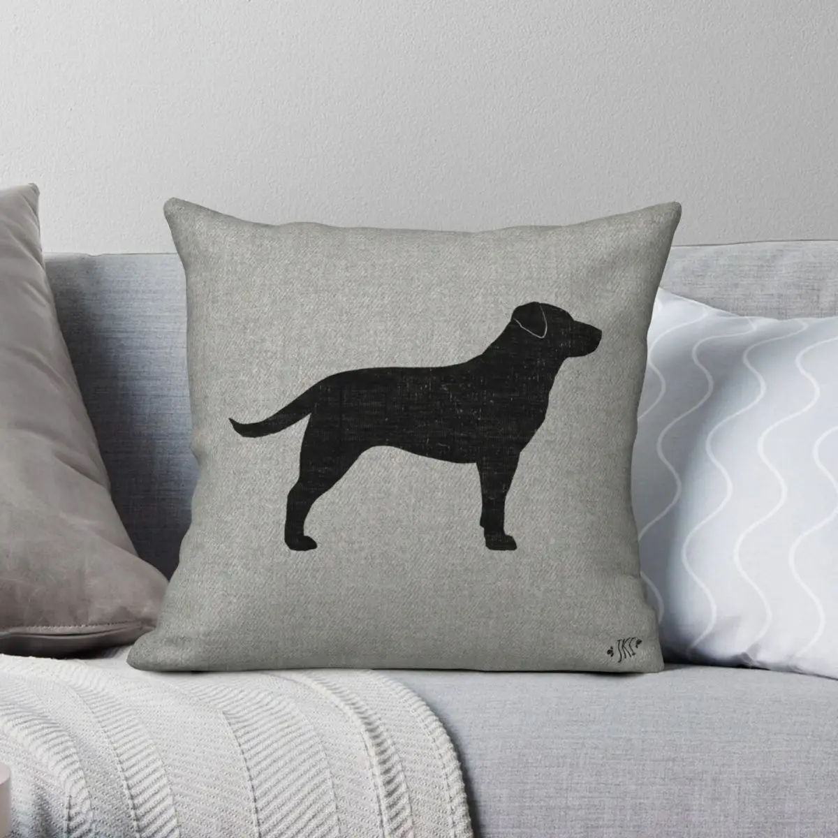 

Black Labrador Retriever Square Pillowcase Polyester Linen Velvet Printed Zip Decorative Throw Pillow Case Bed Cushion Cover