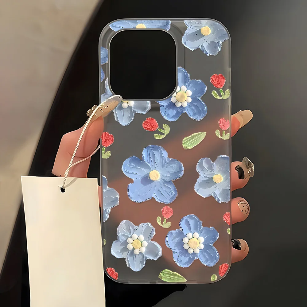 ตัวเลือกสินค้า เคสซิลิโคนกันกระแทก iPhone 16 Pro Max ลายดอกไม้