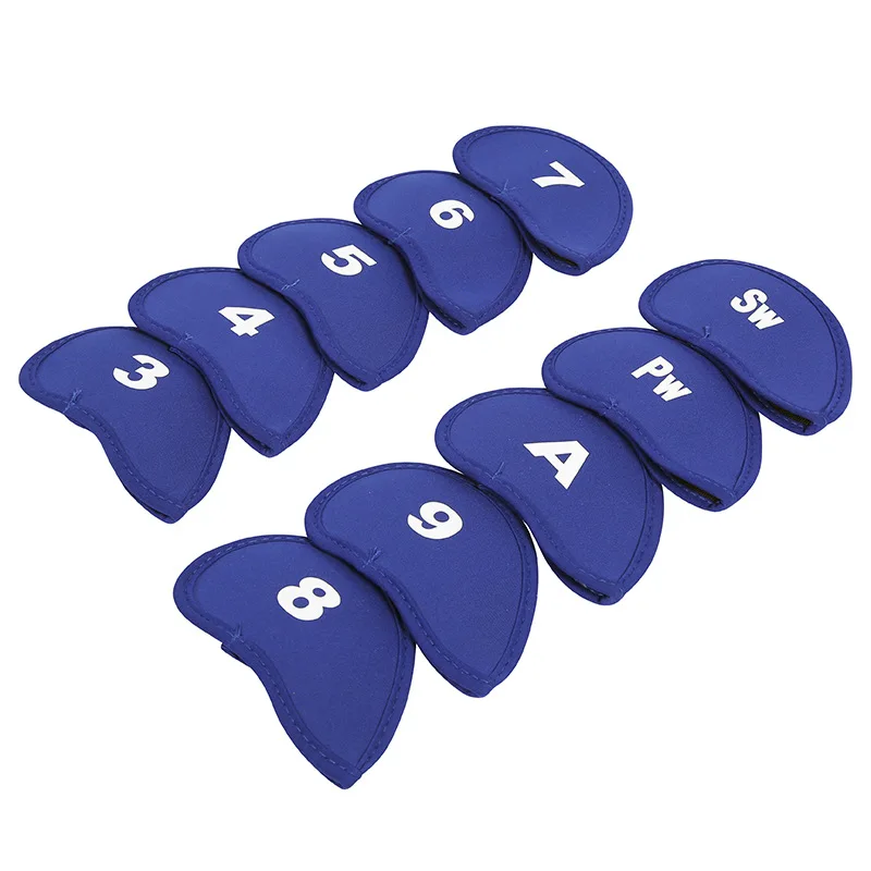 10 stücke Golf Head Covers Club Eisen Protector Neopren Headcover Golf Zubehör Schwarz Golfer Licht Geschenk Für Golfer Drei Farben – Detail 4