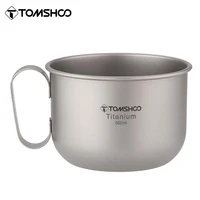 Tomshoo 500ml Titanium Cup w Lid and Handle Camping Coffee Cup Lightweight Coffee Pot for Backpacking Hiking Camping Travelling 1