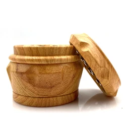 Premium 4 - Layer Wooden Herb Grinder - Compact 1.57 - inch Resin Tobacco Crusher (Yellow 40mm)