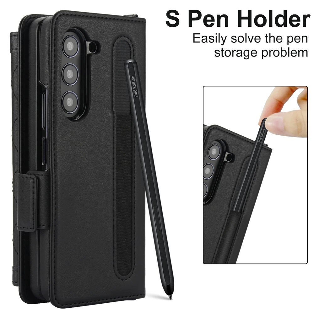 Elegance Series Leather Wallet Phone Holder with Card Slot & Crossbody Strap – Luxurious Case Cover