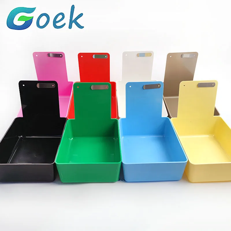 歯科技工 技工物ケース 棚 歯科技工所用トレイ,7個,カラープラスチックワークボックス,耐久
