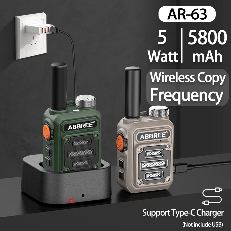 2PCS-ABBREE-AR-63-Mini-Walkie-Talkie-Wireless-Copy-Frequency-VOX-SOS ...