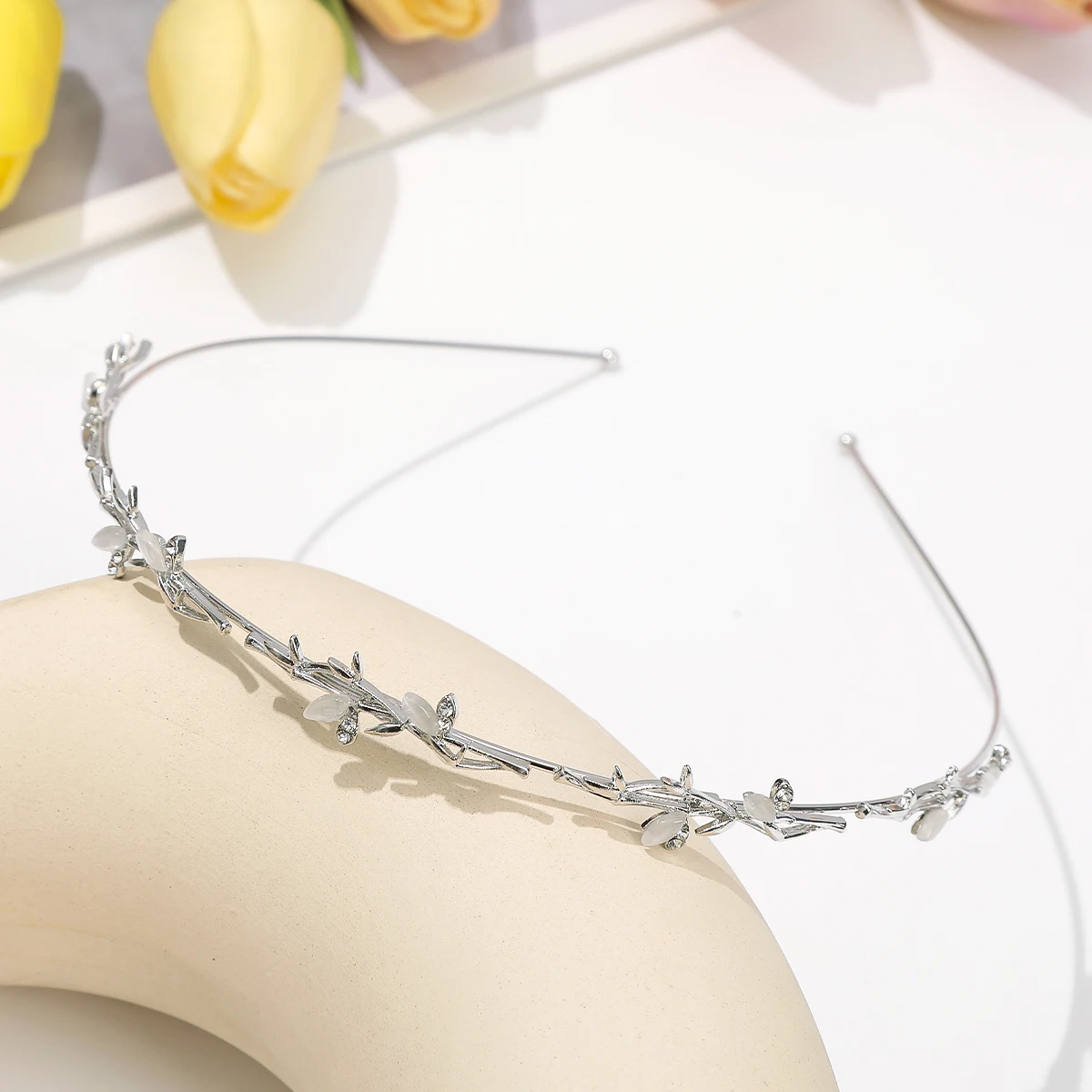 Rhinestone Flower Hair Hoops Bezel Headbands Women French Elegant Wedding Dating Makeup Hair Bands Headband Hair Accessories