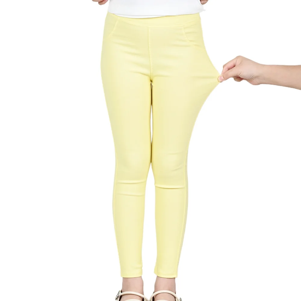 3-12Y الربيع الصيف الفتيات سروال شكل قلم رصاص الأطفال كاندي الألوان السراويل مرونة رقيقة الطفل طماق الاطفال سليم صالح تقليد الجينز