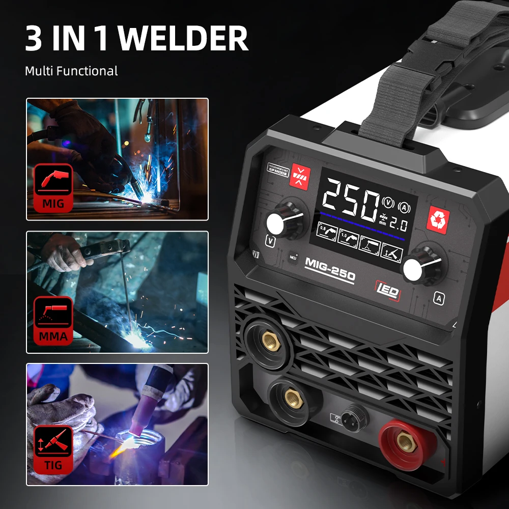 ANDELI 135A MIG Welder MIG/Lift Tig/Stick 3 in 1 IGBT Inverter Semi-automatic Welding Machine Portable Gasless Welders Household 5